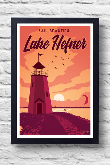 Lake Hefner Print || Greg White Illustrations